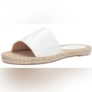 NWOT Bebe Wineva Flat Sandal Espadrille in White Size 8